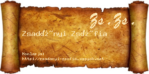 Zsadányi Zsófia névjegykártya