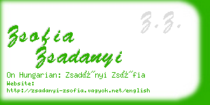 zsofia zsadanyi business card